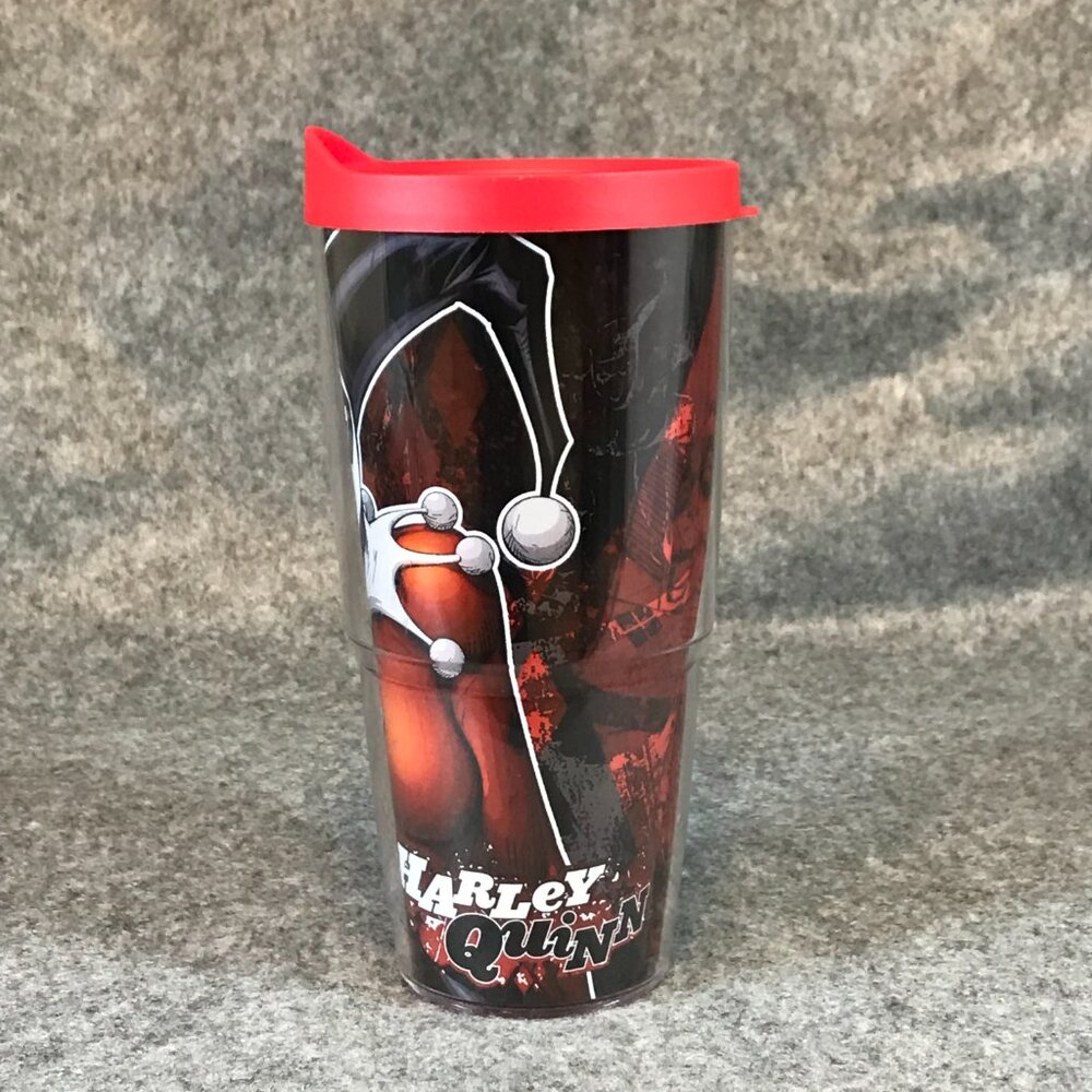 DC Comics "Mad Love" Harley Quinn and The Joker 24 OZ Travel Cup - Picture 3 of 8